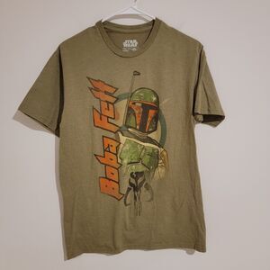 Star Wars Boba Fett‎ Mens Graphic Shirt Size Medium M Green